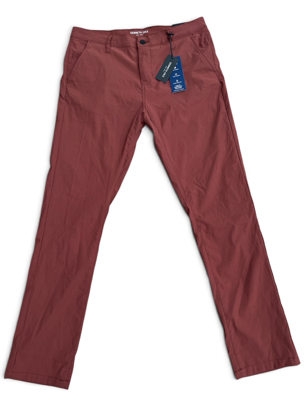 Kenneth Cole Men's Brick Color Chinos in Rosewood 34x32